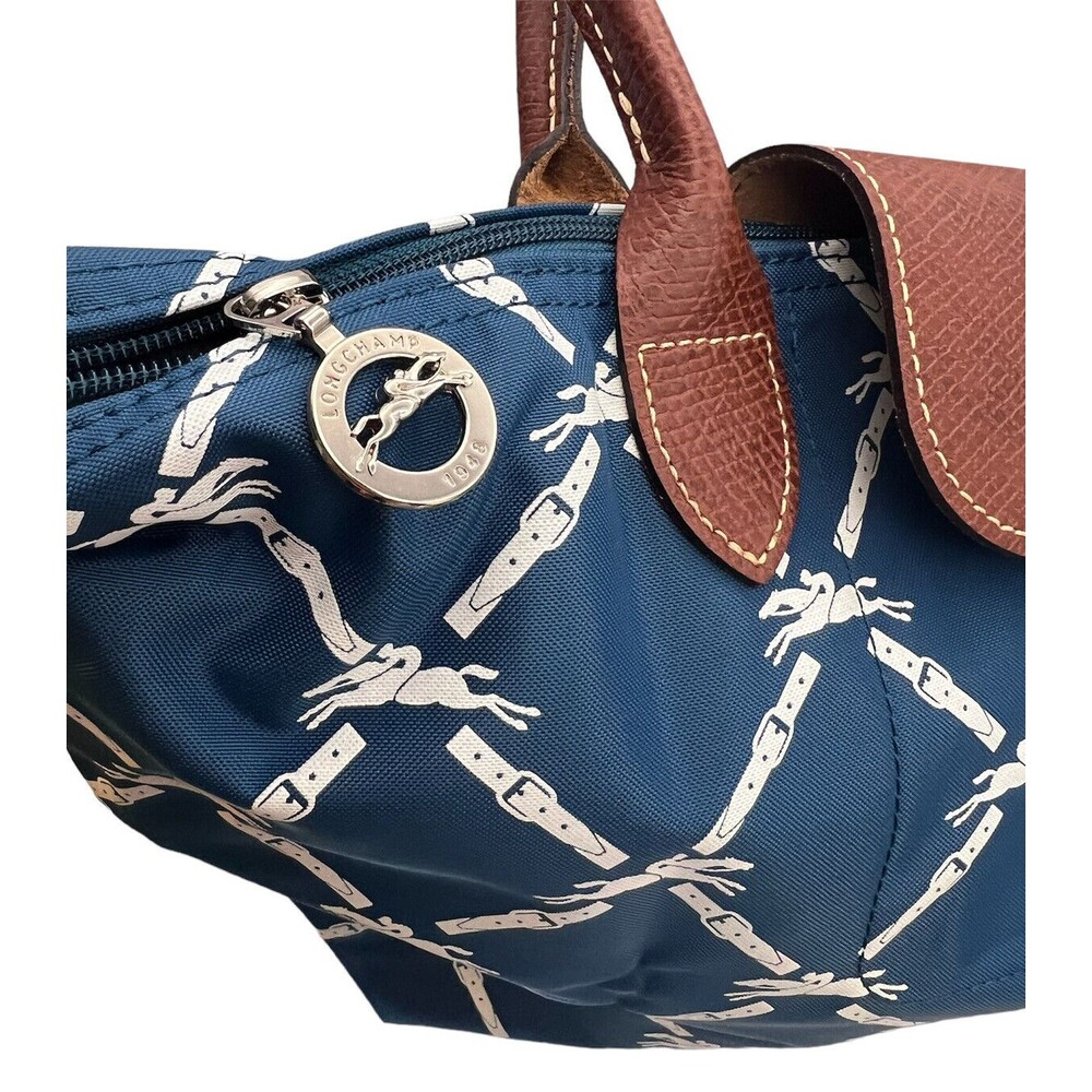 Longchamp Le Pliage Panther Print Nylon Shoulder Bag Color Peacock New no tag - Picture 5 of 6